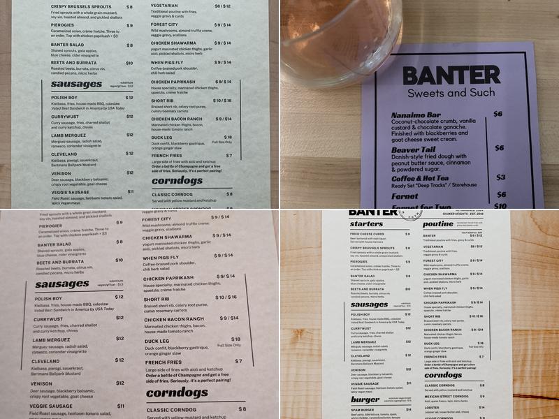 Banter Menu