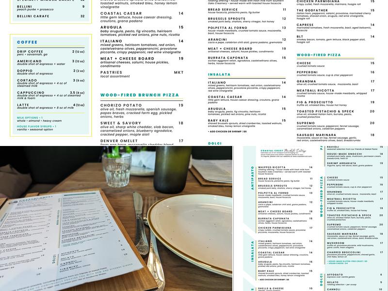 Coastal Crust Travelers Rest Menu