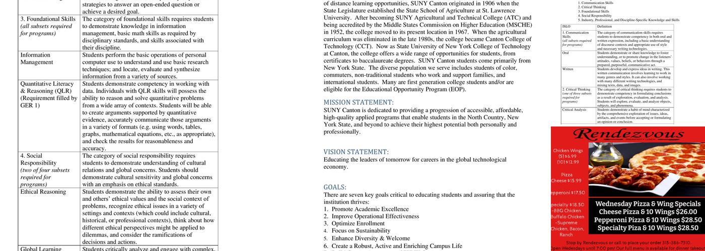 Chaney Dining Center Menu