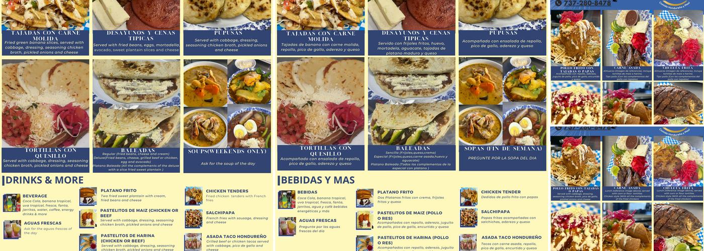 La H comida hondureña y más Menu