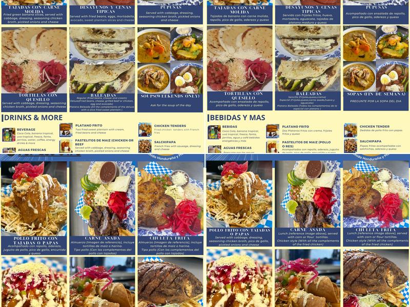 La H comida hondureña y más Menu