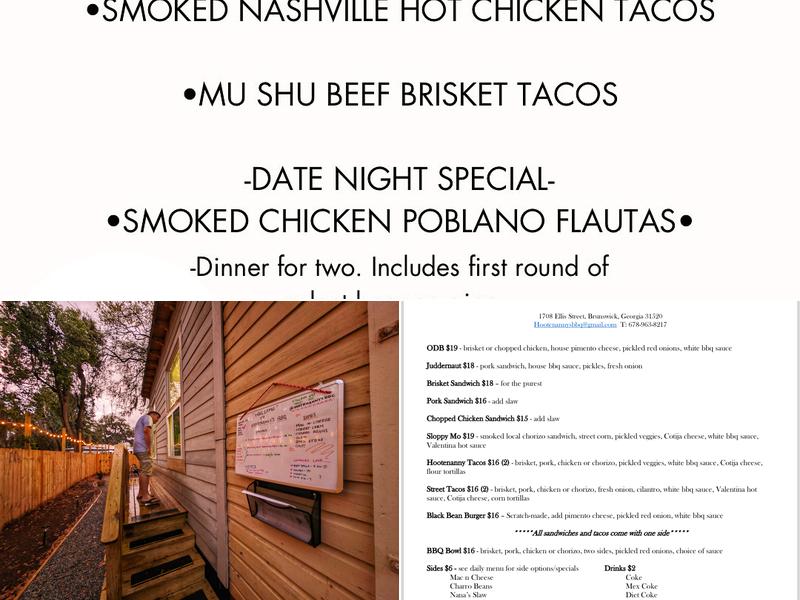 Hootenanny’s at the Yard—Craft Barbecue in Downtown Brunswick, Georgia Menu