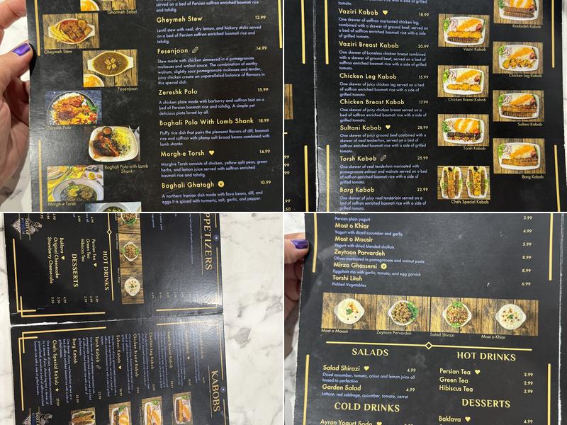 Taste of Persia Menu