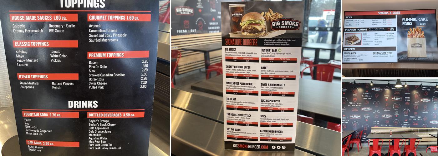 Big Smoke Burger Menu
