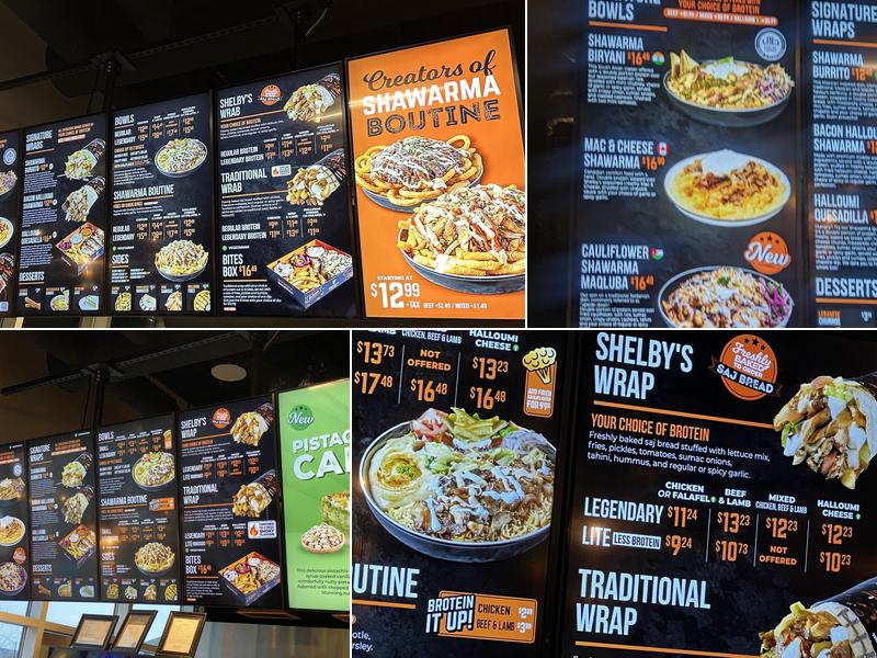 Shelby's Legendary Shawarma - Montpelier Menu