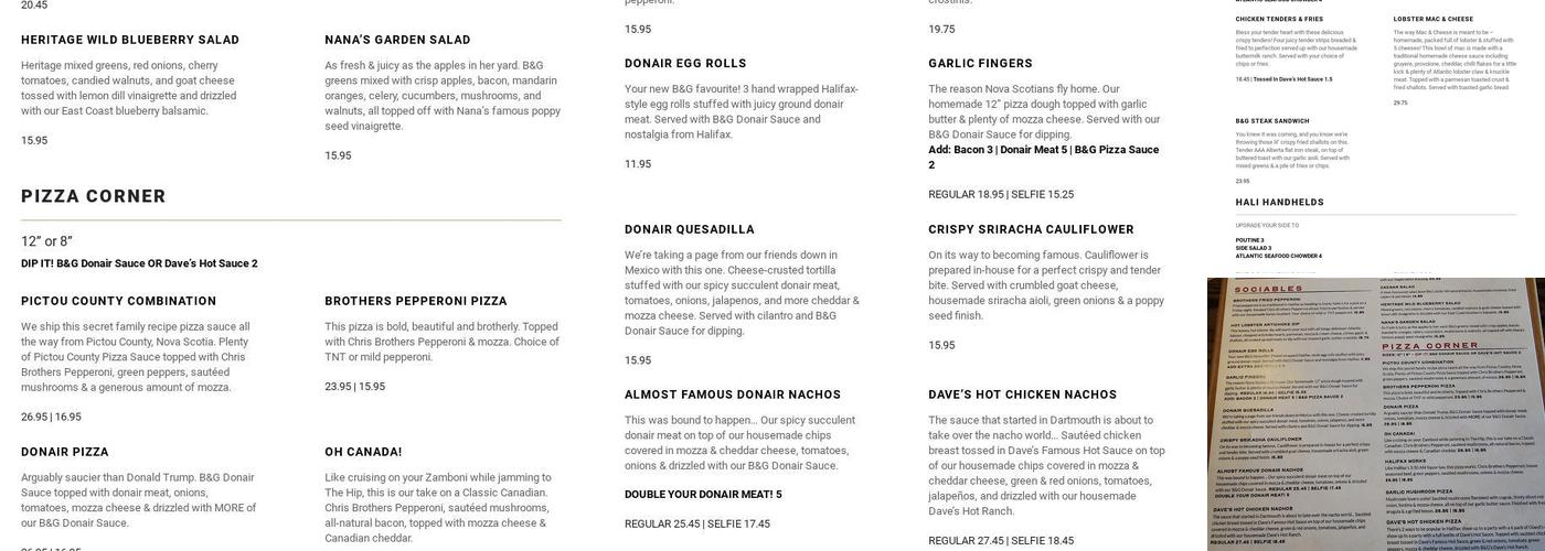 Blowers & Grafton (Shawnessy) Menu