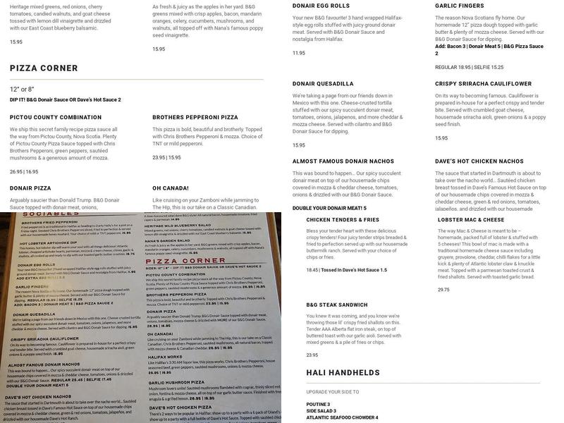 Blowers & Grafton (Shawnessy) Menu