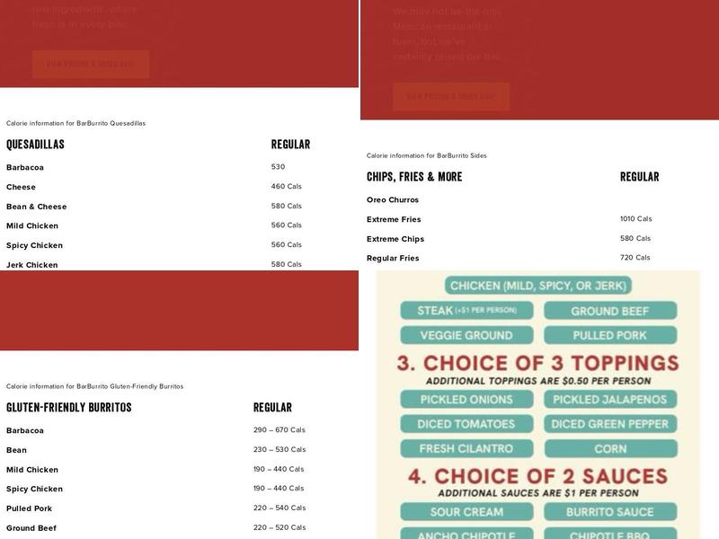 barBURRITO Menu