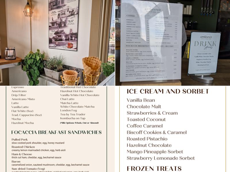 Apprentice Cafe Menu