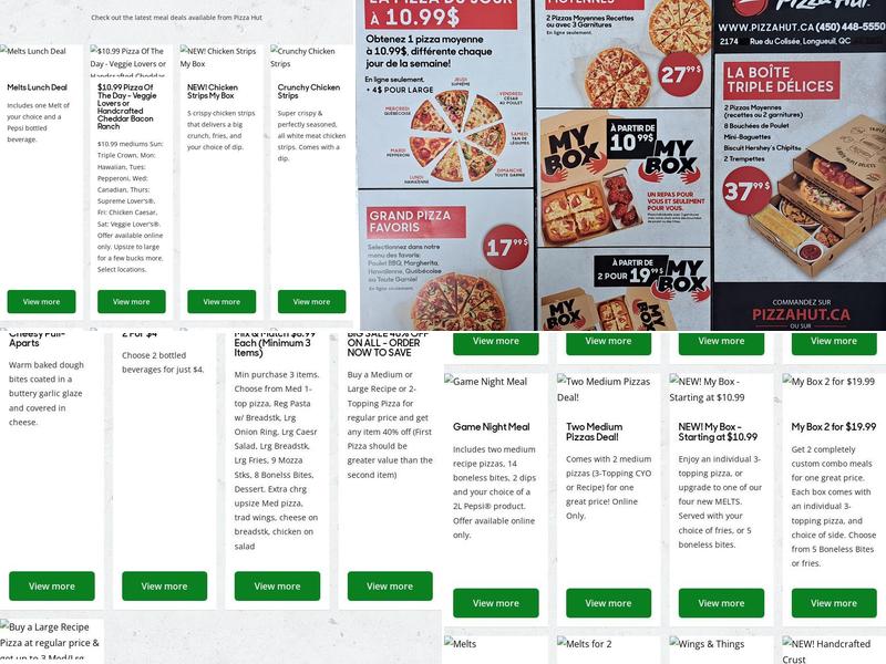 Pizza Hut Longueuil Menu