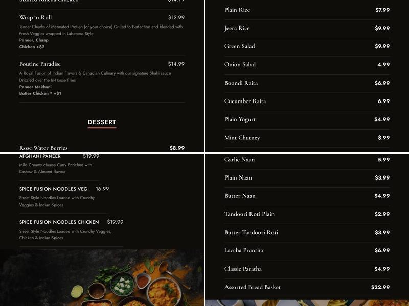 IK Bar Menu