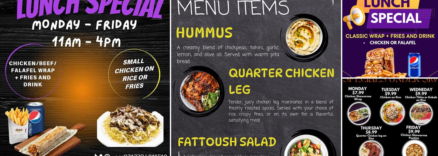 Aladdin's Shawarma Fusion Menu