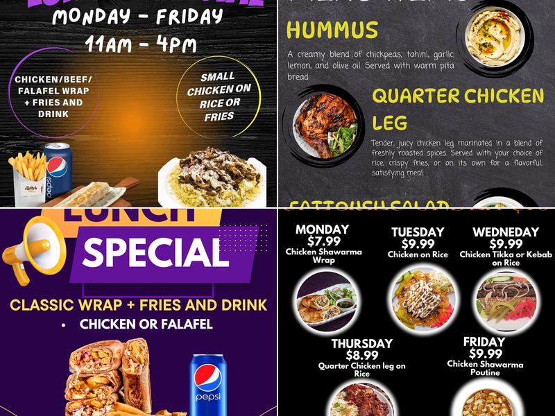 Aladdin's Shawarma Fusion Menu