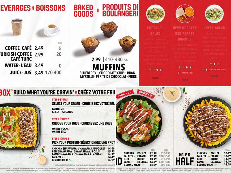 Osmow's Shawarma Menu
