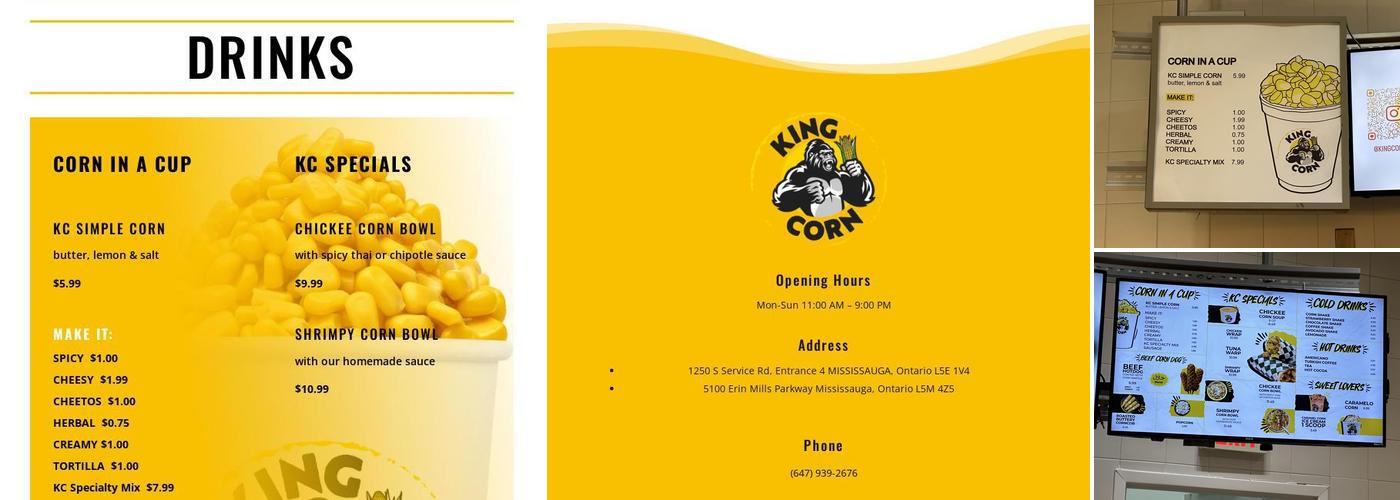 King Corn Menu