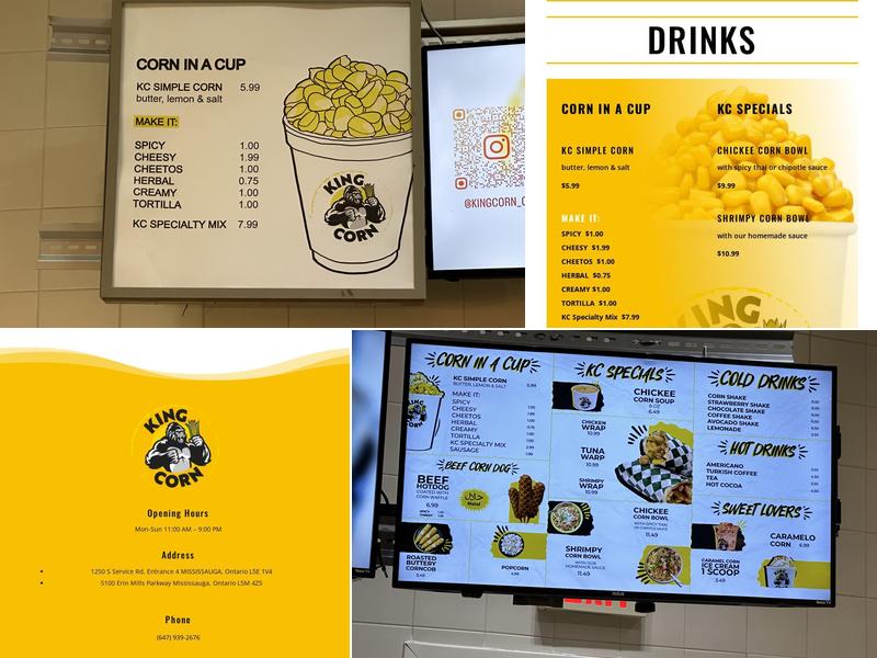 King Corn Menu