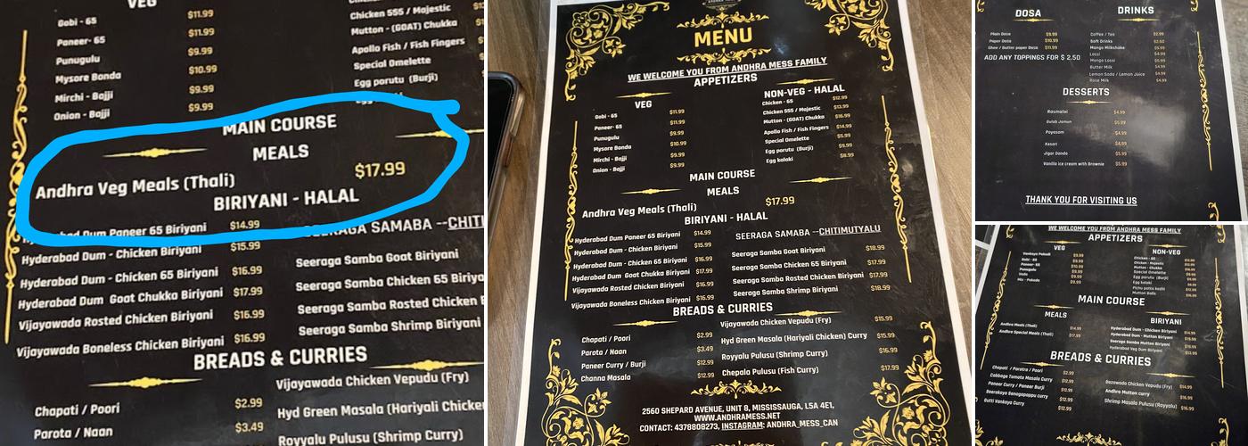 Andhra Mess Menu