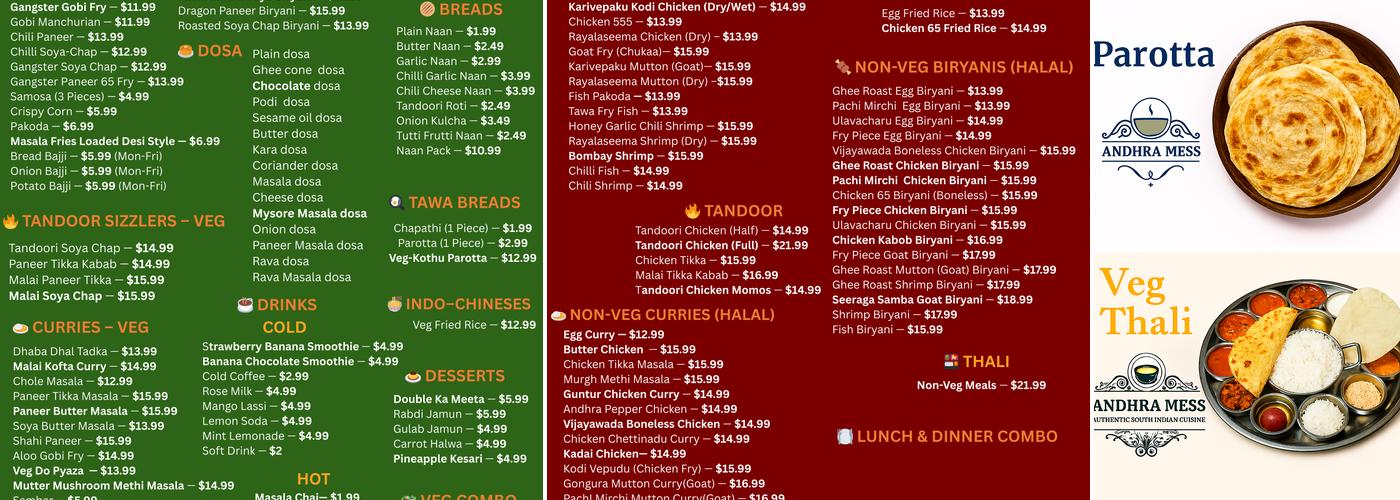 Andhra Mess Menu