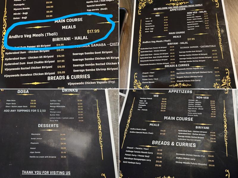 Andhra Mess Menu