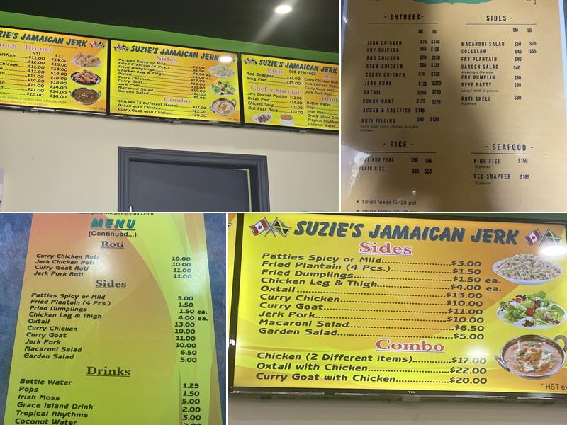 Suzie's Jamaican Jerk Menu