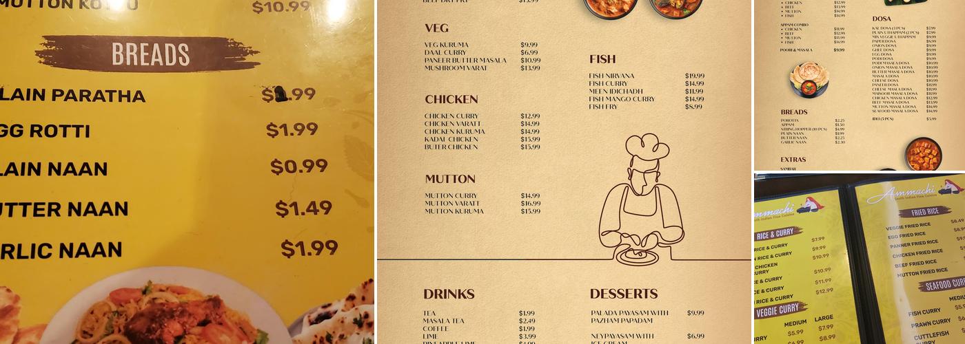 Ammachi Menu