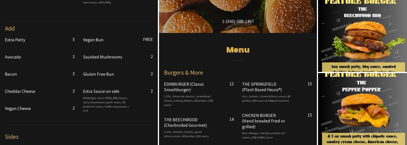 Edinburger Menu