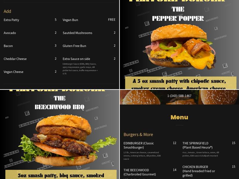 Edinburger Menu
