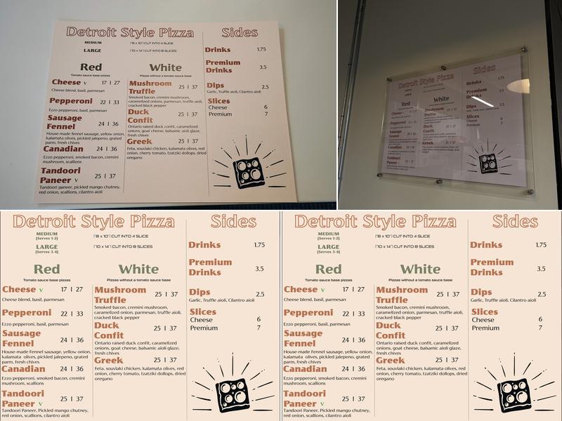 Renaissance Detroit Style Pizza Menu