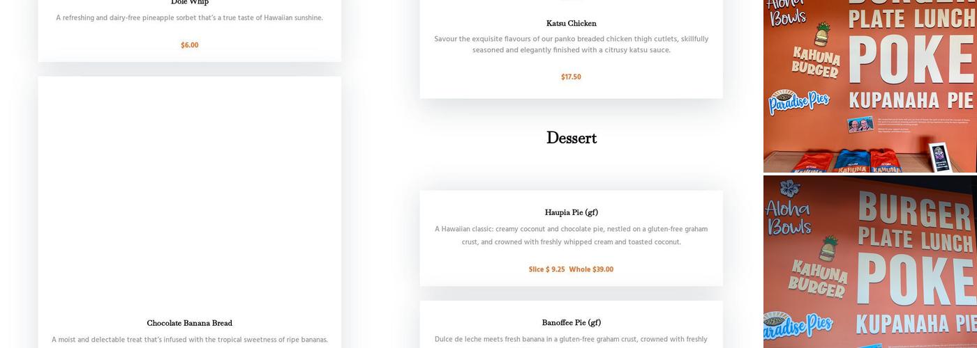 Kahuna Menu