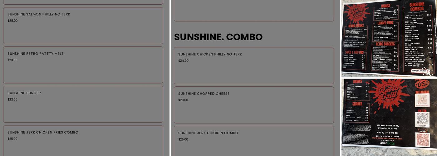 The Retro Grill Atlanta Menu