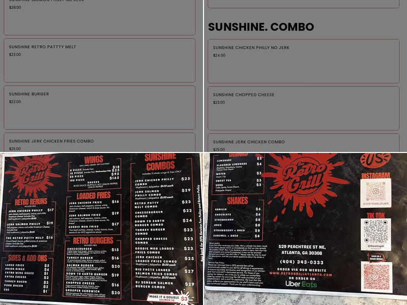 The Retro Grill Atlanta Menu