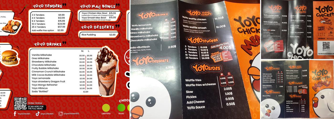 Yoyo Chicken Menu