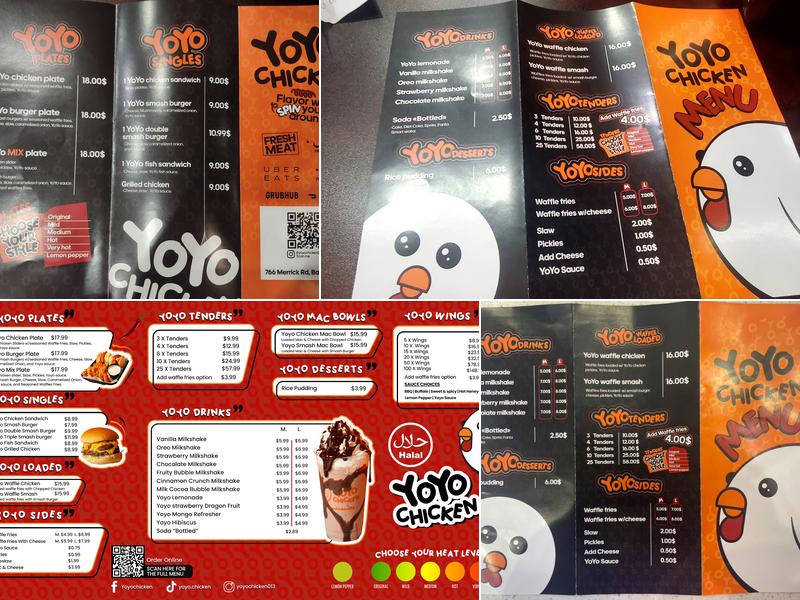 Yoyo Chicken Menu