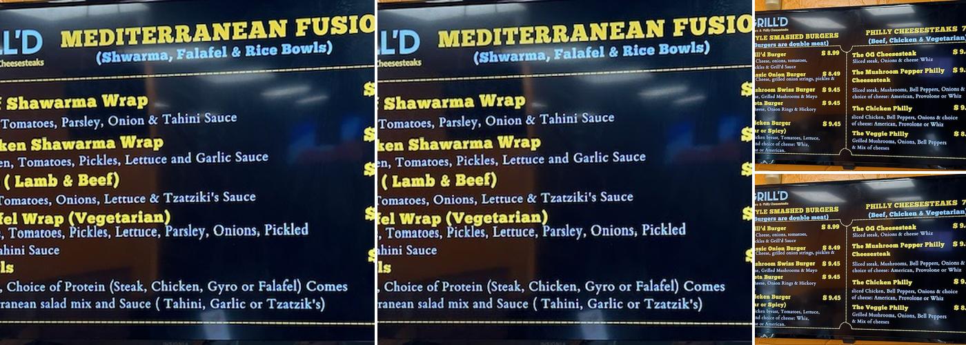 Grill'd Menu