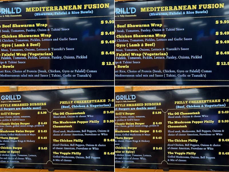 Grill'd Menu
