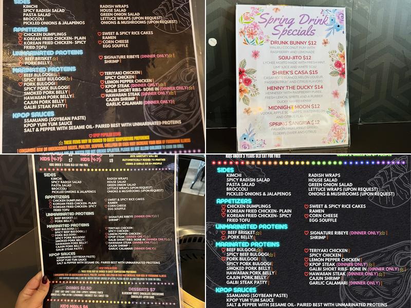 KPOP BBQ AND BAR Menu