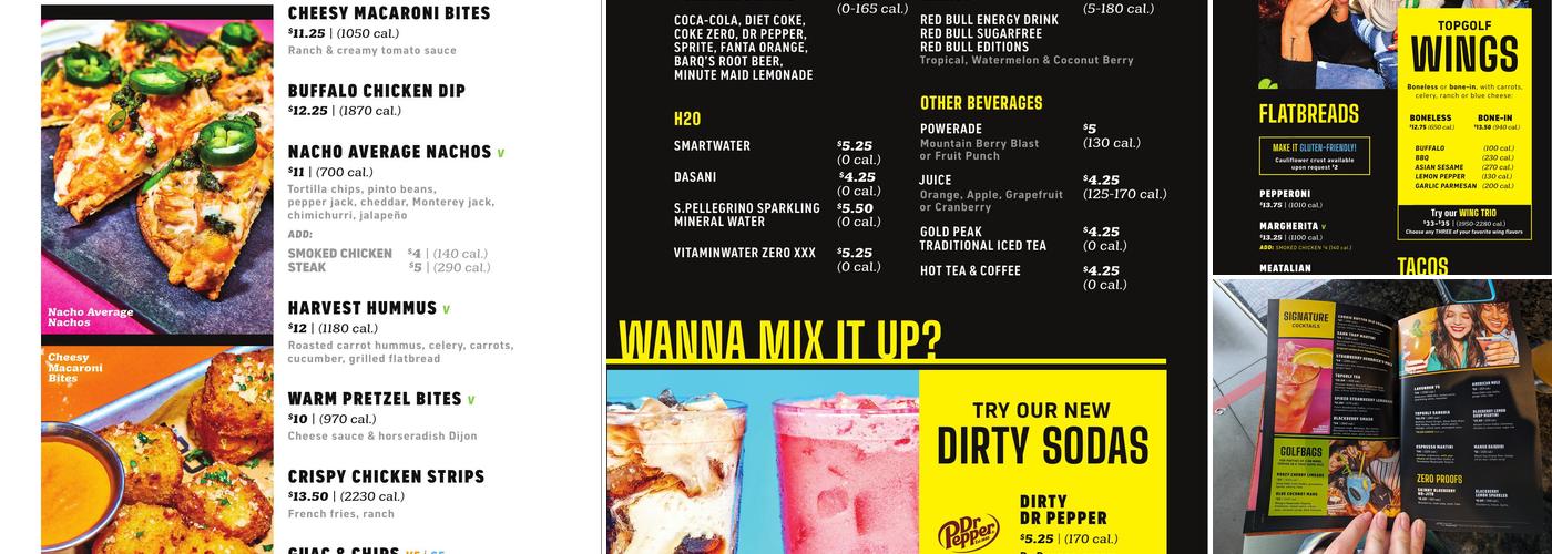 Topgolf Menu