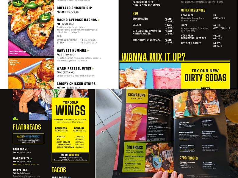 Topgolf Menu