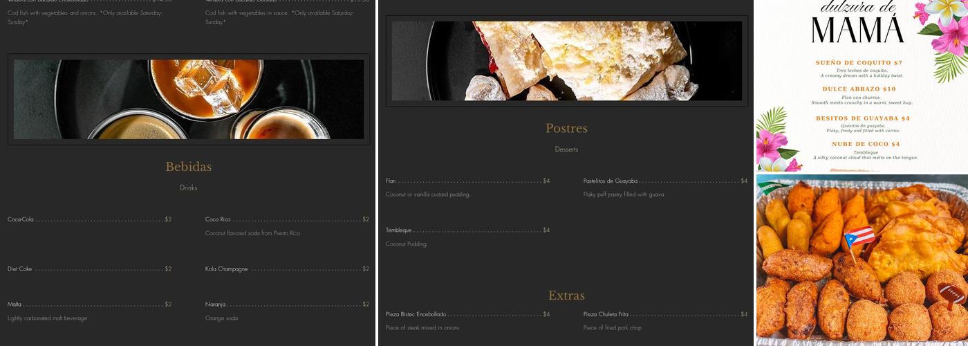 Ponce Kitchen Sabor Menu