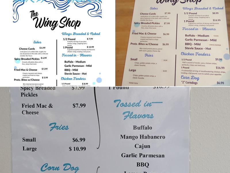 The Wing Shop Menu