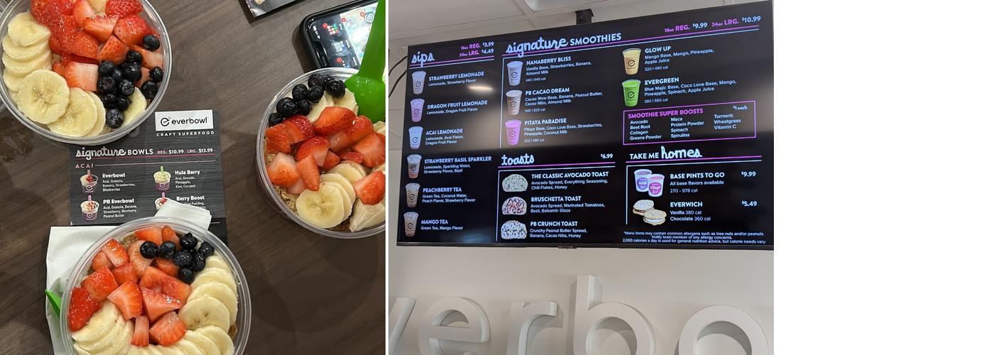 Everbowl Menu