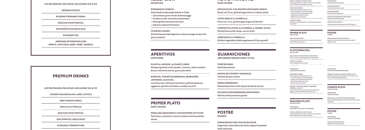 Graziano's Mercado at The Lifetime Building Menu