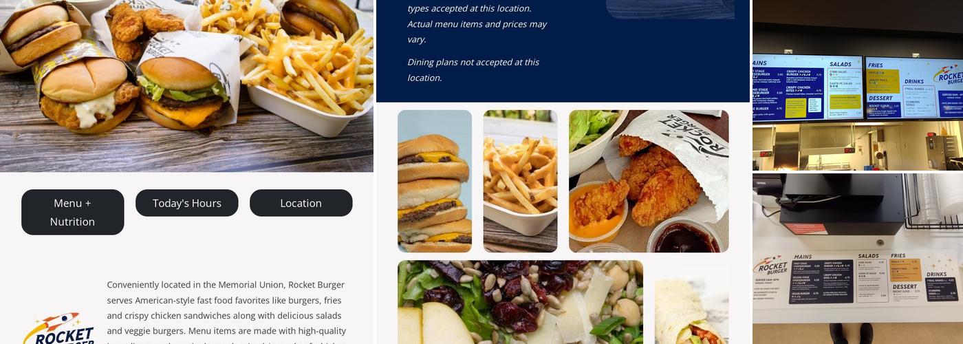 Rocket Burger Menu