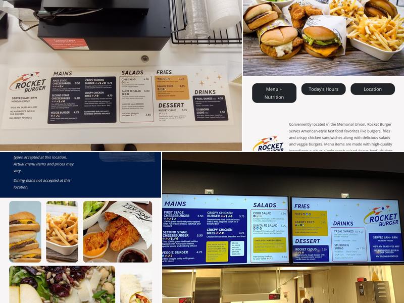 Rocket Burger Menu