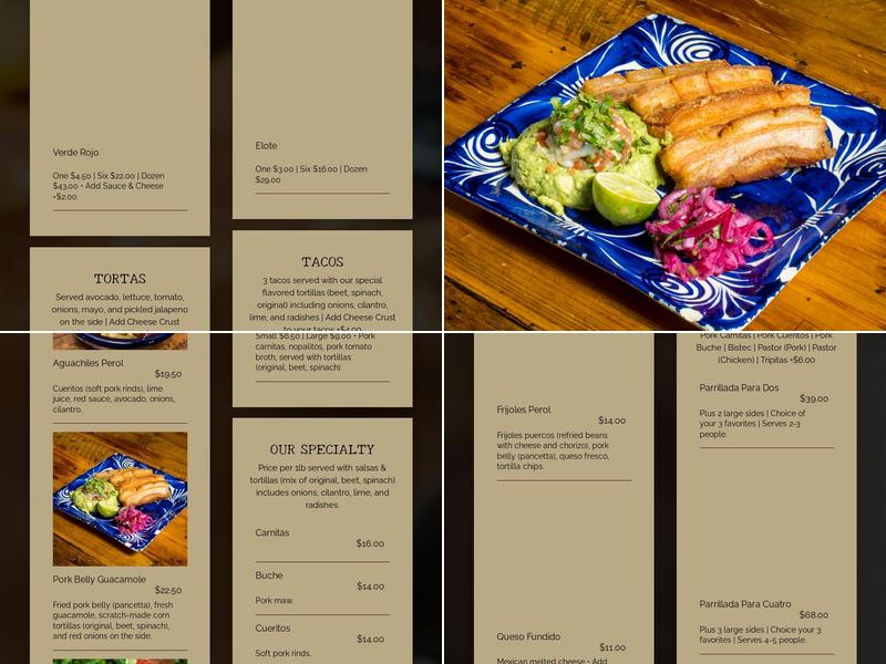 Perol Restaurant Menu