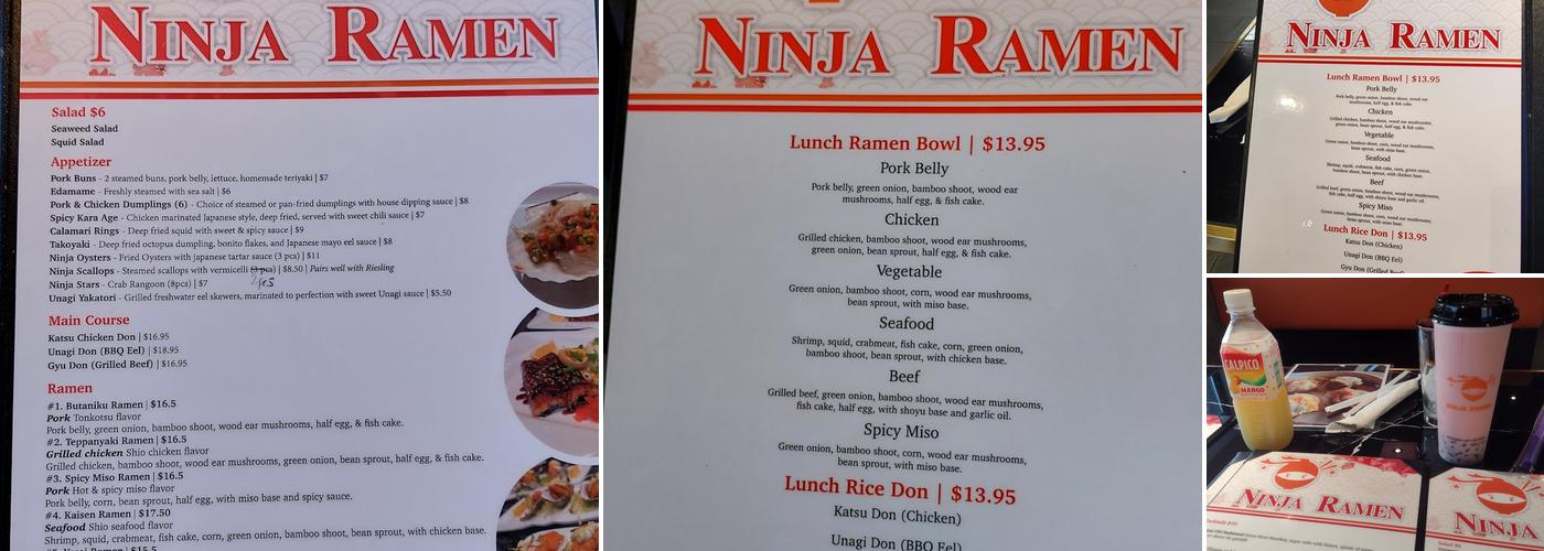 Ninja Ramen Menu