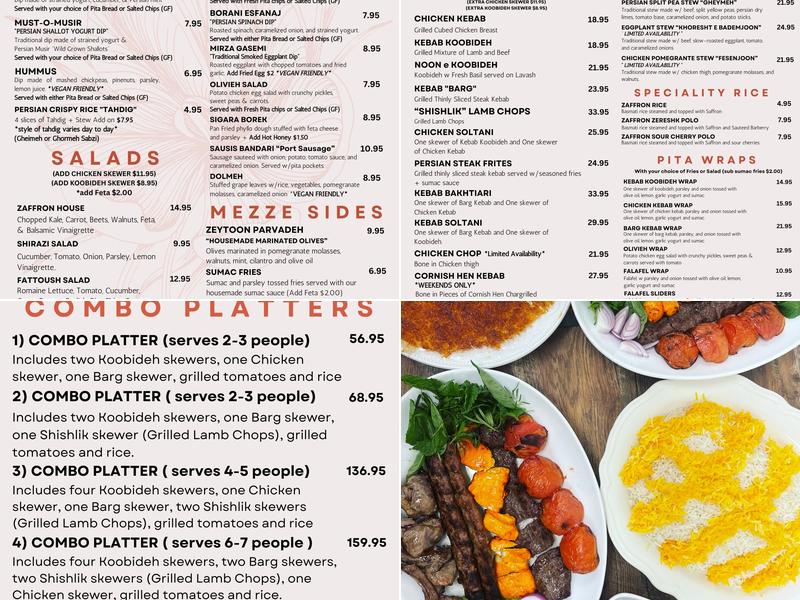 Zaffron Bloom Menu