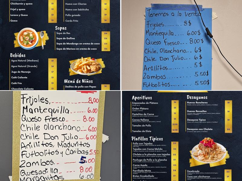 Cinco Estrellas Restaurant Menu