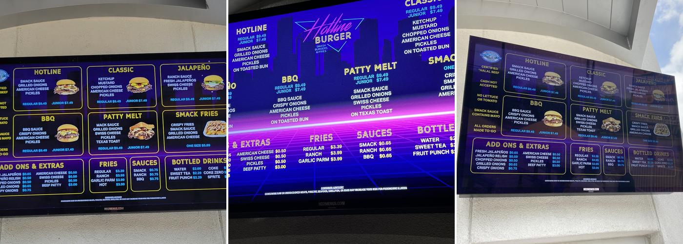 Hotline Burger - Chinatown Location Menu