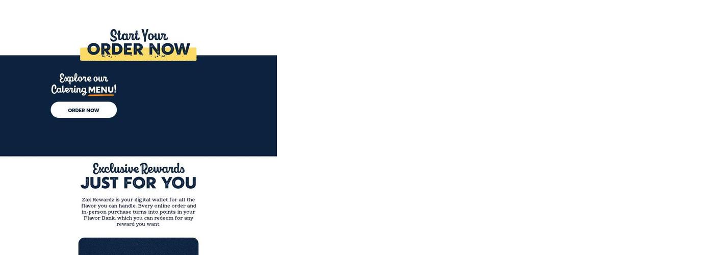 Zaxbys Chicken Fingers & Buffalo Wings Menu